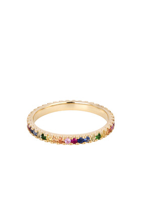 Eternity Ring, 14k Yellow Gold & Sapphires